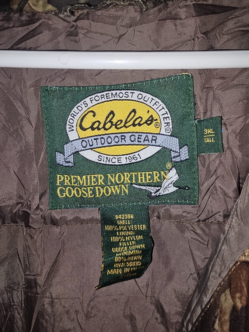 Cabela's Brown Men's Premier Northern Goose Down Jacket